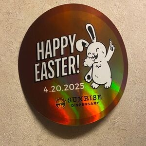 Happy Easter! Holographic Round sticker NEW